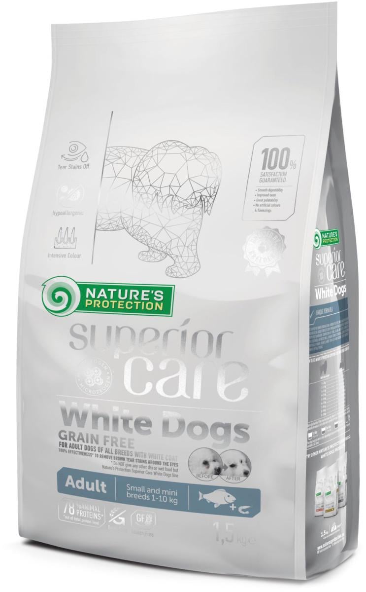 Корм сухой для собак Nature's Protection Superior Care White Dogs Small and Mini беззерновой 1,5 кг (4771317456670)