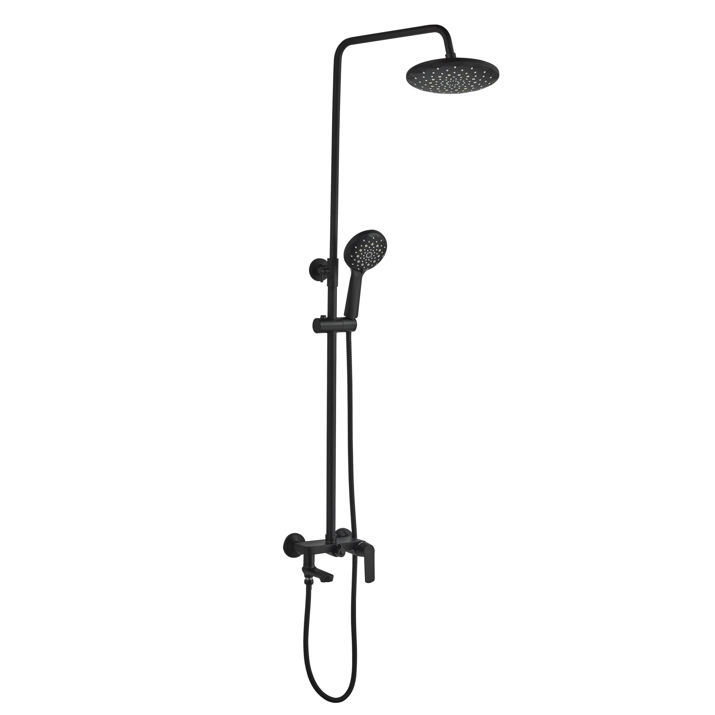 Душевая система со смесителем Globus Lux GLA-0002N-10-BB 000021921 Черный (115373)