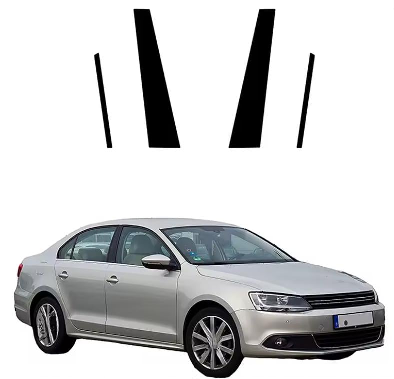 Накладки на стійки дверей Volkswagen Jetta 2011-2018 4 шт. Чорний глянець (27985901) - фото 2 Накладки на стійки дверей Volkswagen Jetta 2011-2018 4 шт. Чорний глянець (27985901) - фото 2