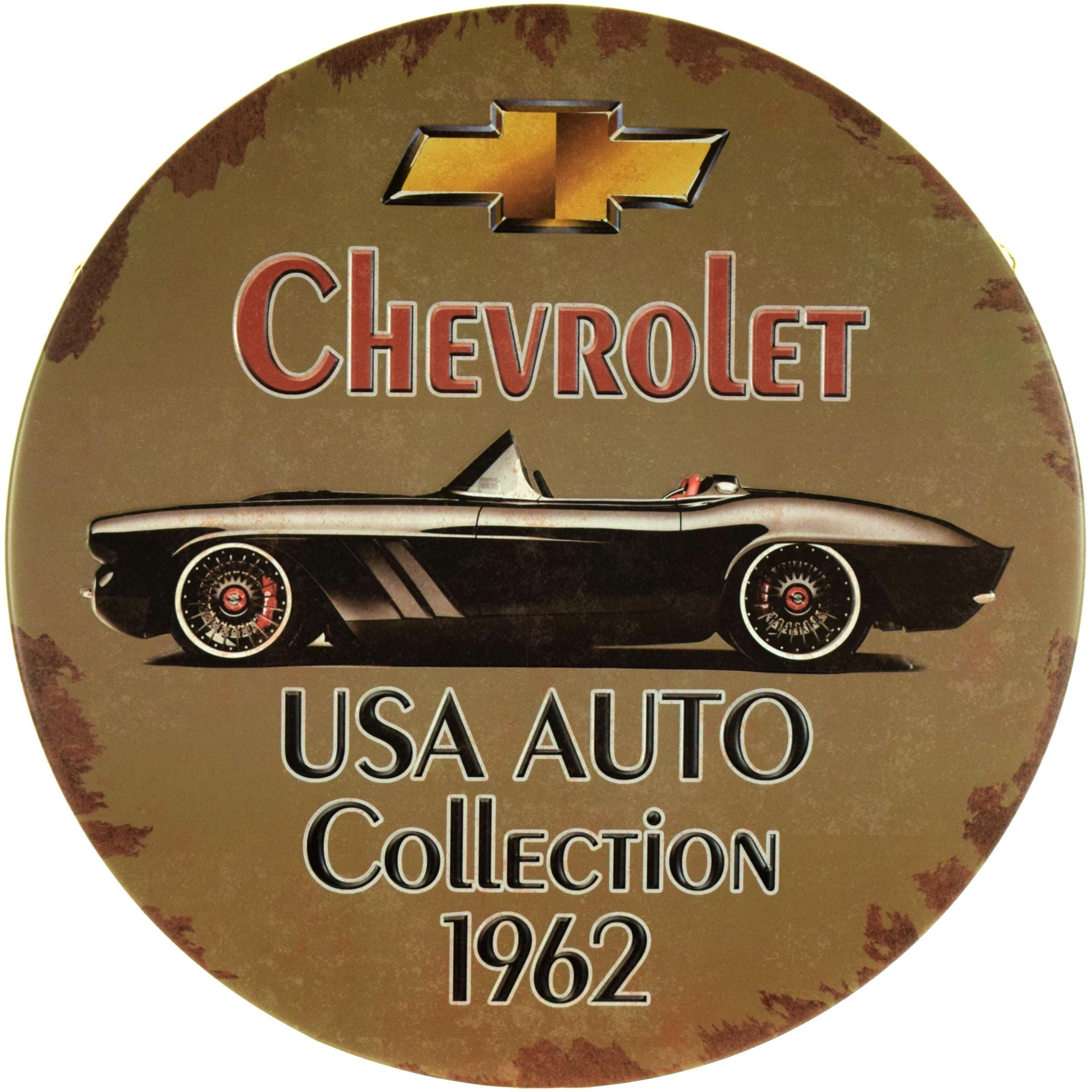 Табличка металева Chevrolet Corvette USA AUTO Collection 1962 кругла 30 см Табличка металева Chevrolet Corvette USA AUTO Collection 1962 кругла 30 см