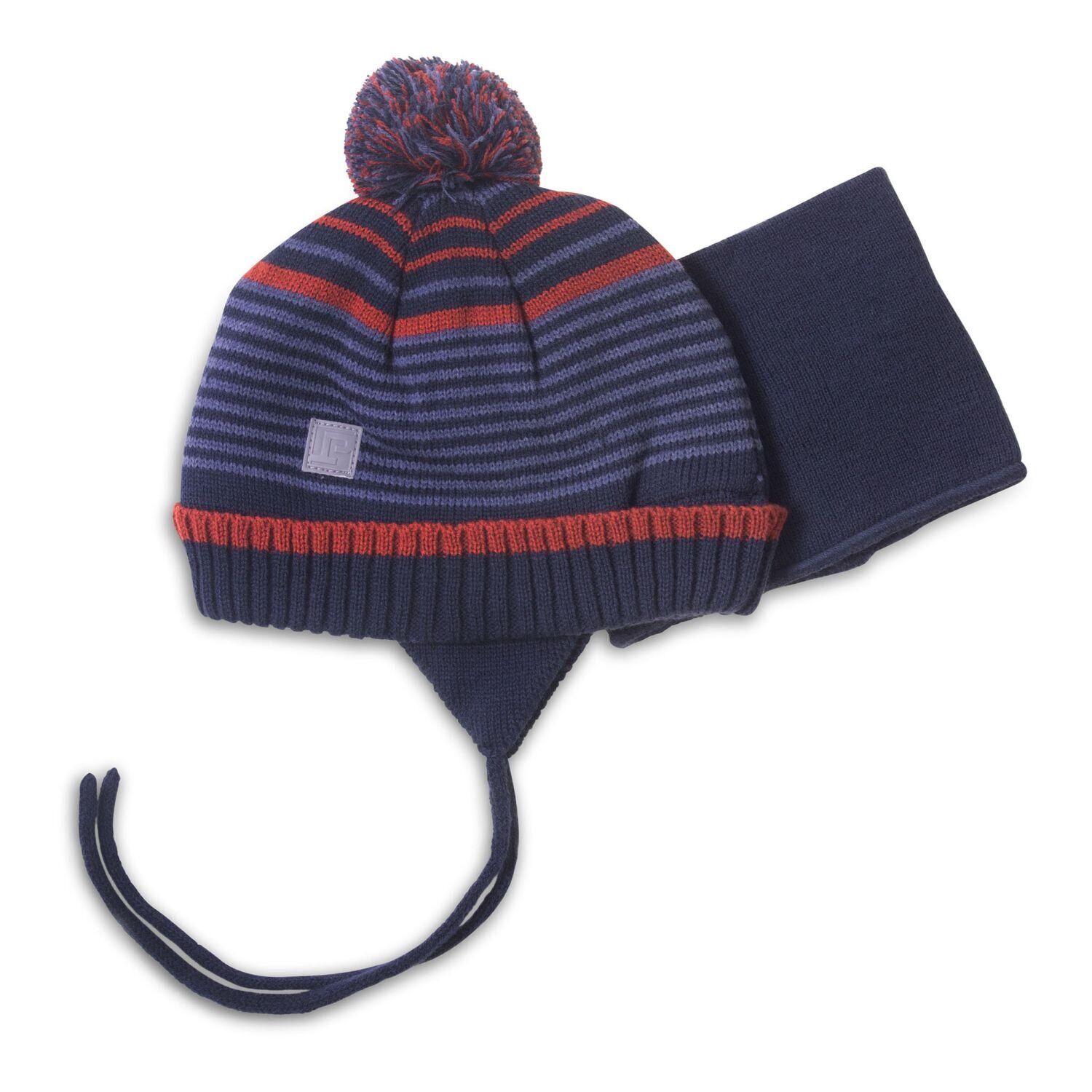 Шапка с баффом вязаные для мальчика Peluche&Tartine F18ACC11BG зимние 48-50 см Сине-кирпичный (F18ACC11BG-Navy-2/3)