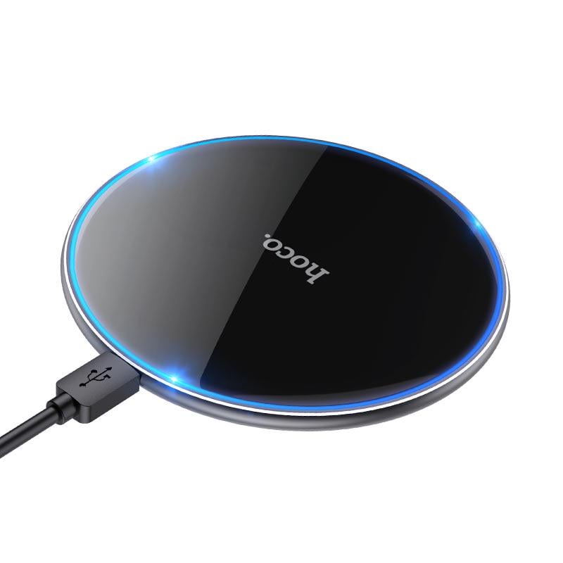 Бездротовий зарядний пристрій Hoco CW6 Pro Easy 15W charging wireless fast charger Black (20675)
