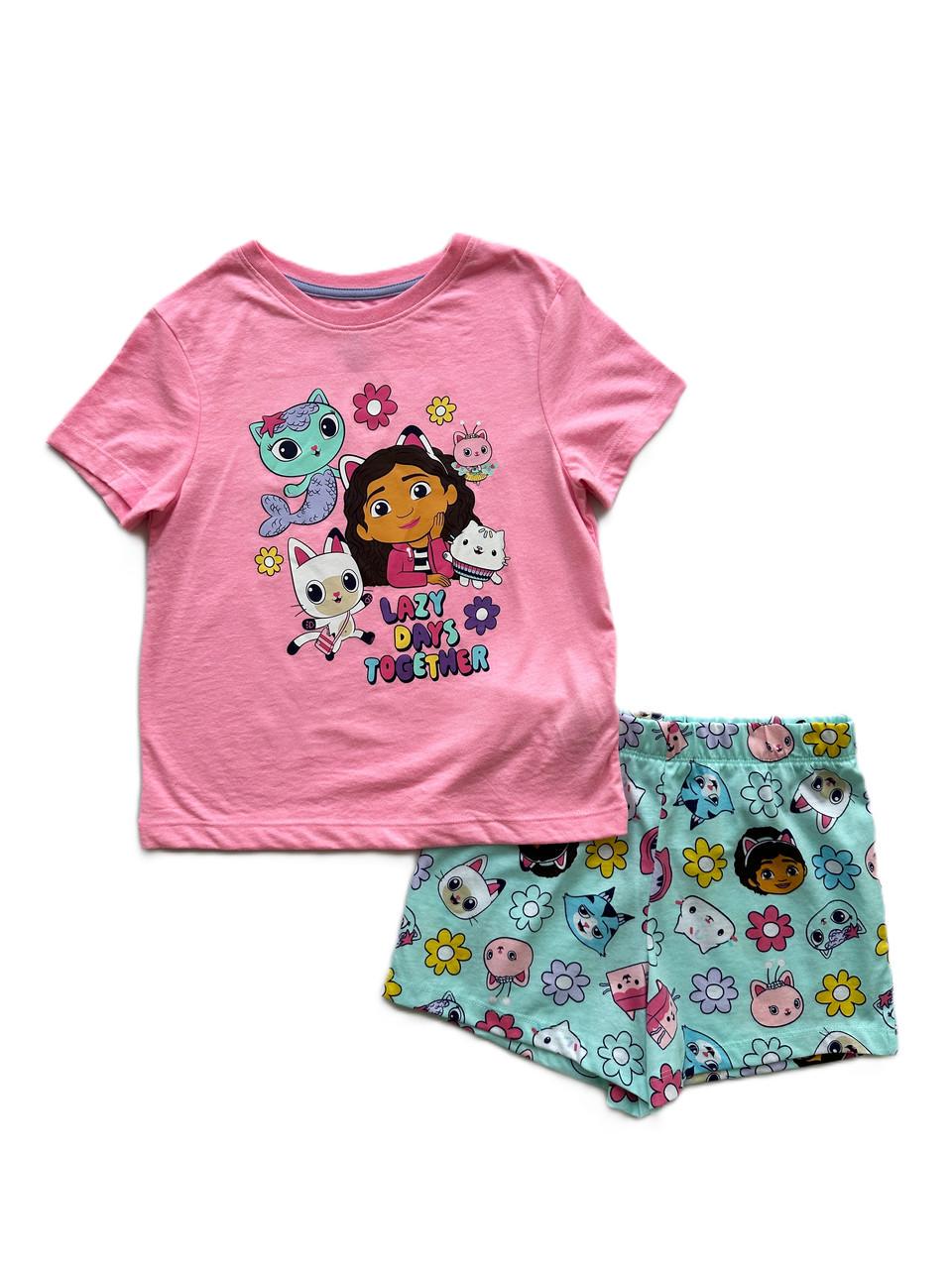 Піжама дитяча Primark Gubby's Dallhouse футболка/шорти 6-7 років 122 см Рожевий/М'ятний (05022026-29)
