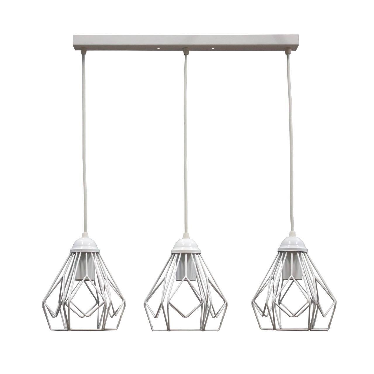 Подвесной светильник MSK ELECTRIC Milan в стиле лофт под лампы Е27 Белый (NL 538-3 W)