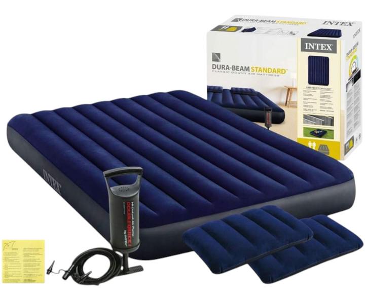 Матрас надувной велюр Intex 68765 с подушками и насосом клапан 152х203х25 см (26920448) Матрас надувной велюр Intex 68765 с подушками и насосом клапан 152х203х25 см (26920448)