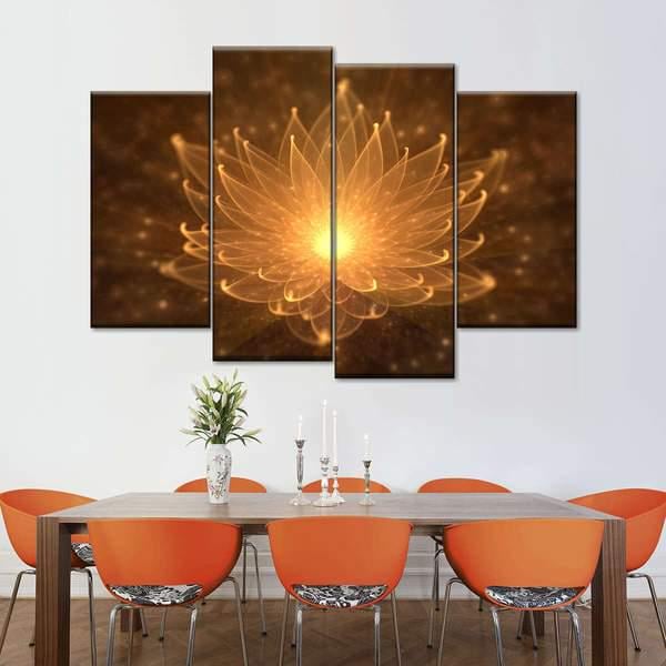 Модульная картина KIL Art Графический цветок из четырех частей 129x90 см (M4_L_18)