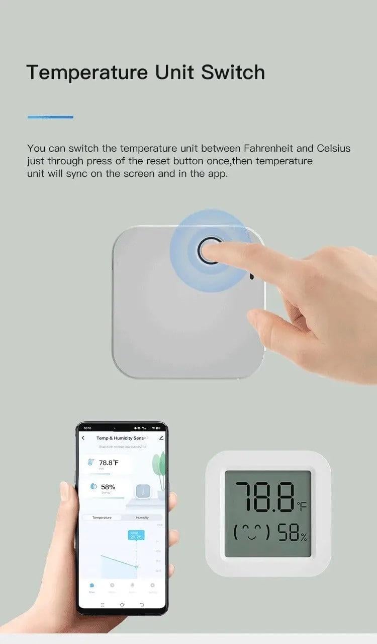 Термометр гігрометр кімнатний Tuya Smart Life Датчик температури та вологості Wireless Temp & Humidity Sensor Bluetooth 5.0 - фото 8