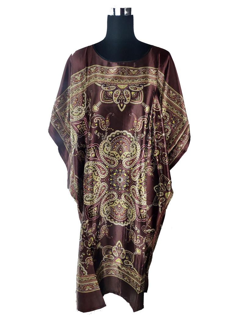 Туника атласная One size Коричневый (С2479)