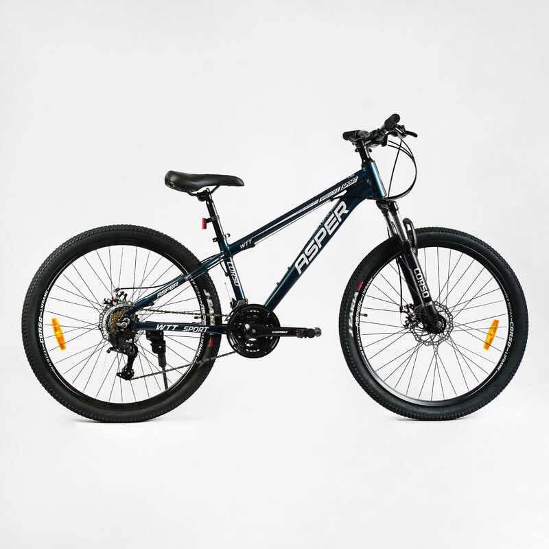 Велосипед спортивный Corso ASPER 26" 21 скоростей алюминиевая рама 13" переключатели LTWOO A2 Black (137785)