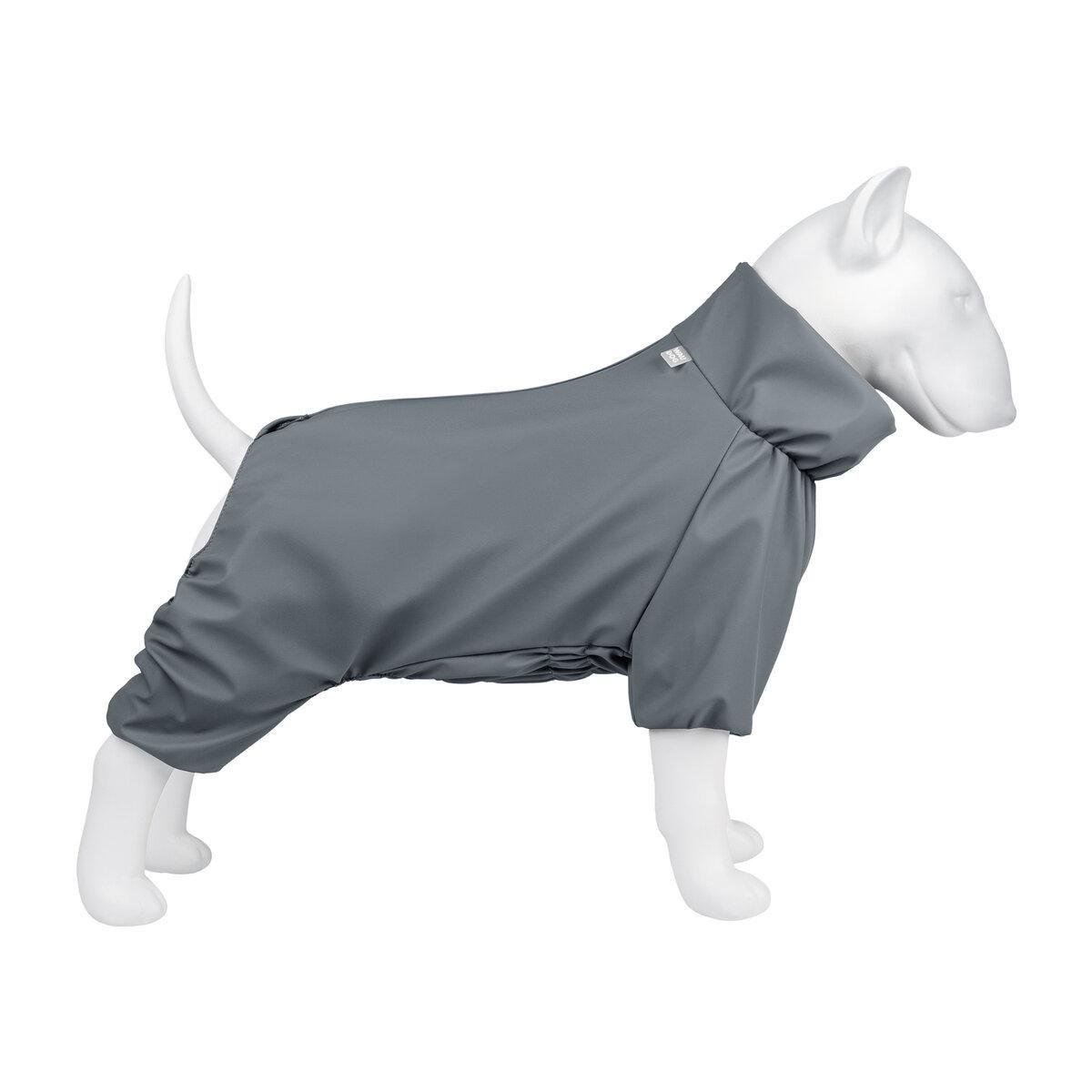 Дождевик для собак Waudog Clothes водонепроницаемый L55 В 77-79 см С 50-55 см Серый - фото 1