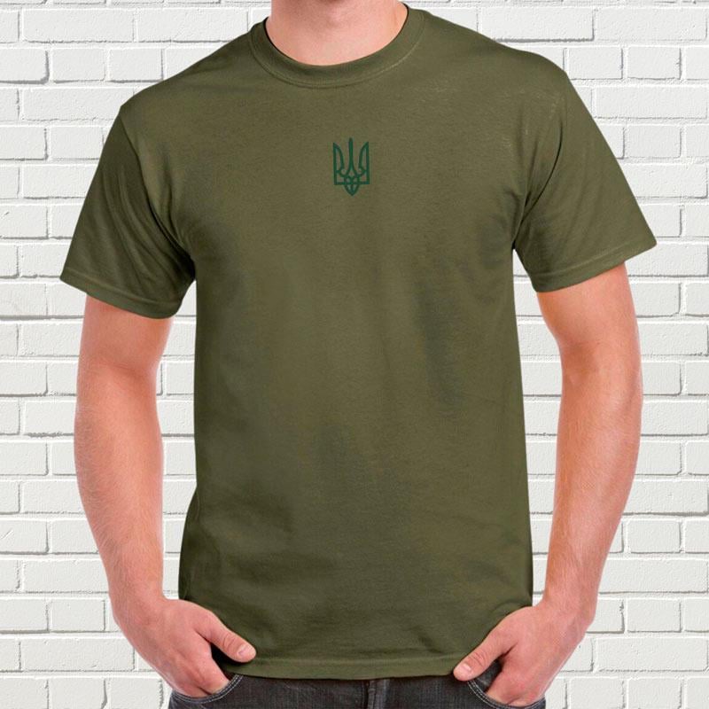 Футболка чоловіча з вишивкою тризуба 3XL Millytary Green (613086-19-1)