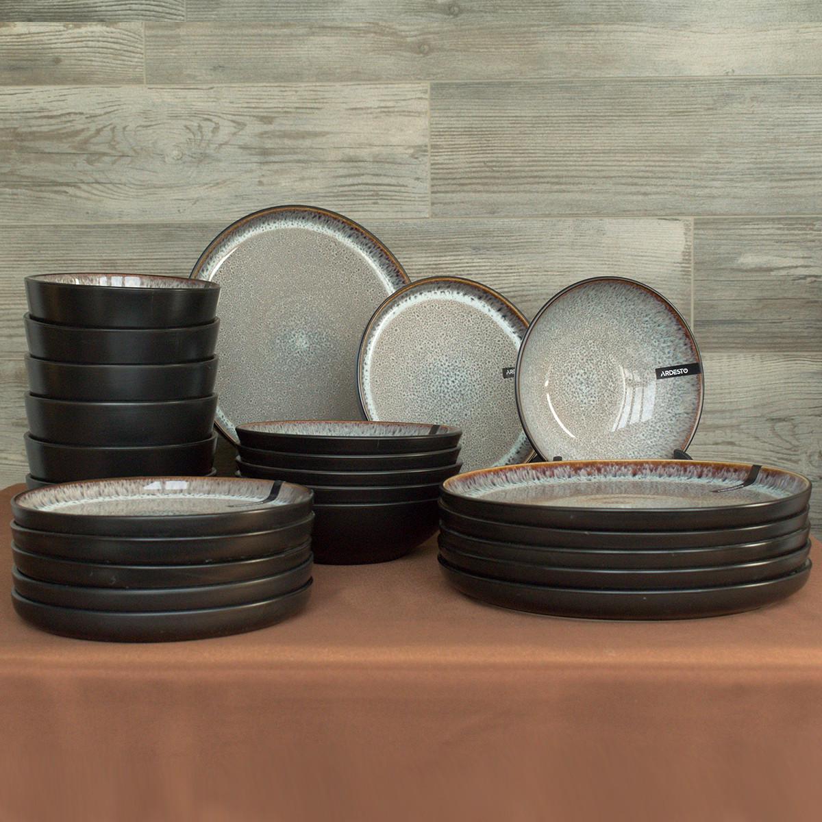 Набор тарелок Ardesto Bolzano 24 Черно-коричневый