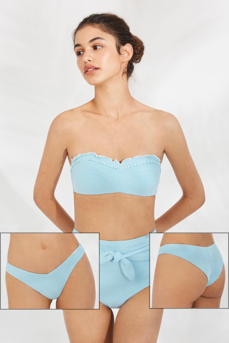 Купальник з ущільненою чашкою/плавки бразиліана Ysabel Mora 42B/S Біло-бірюзовий (Unico/76952) - фото 2