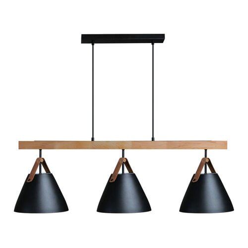 Подвесной светильник ETRON 1-EDR-7204 NordicGlow E27 3x40 Вт Натуральный/Черный (87412) - фото 1 Подвесной светильник ETRON 1-EDR-7204 NordicGlow E27 3x40 Вт Натуральный/Черный (87412) - фото 1