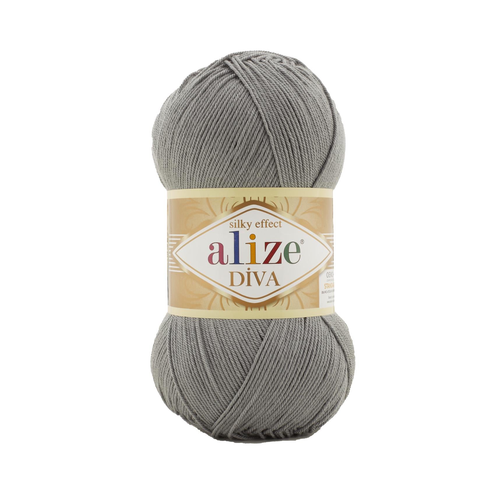 Пряжа Alize Diva 87 сірий (7471)