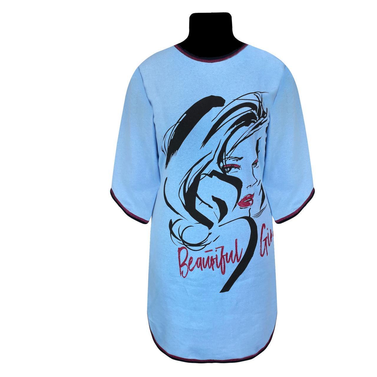 Туника женская с начесом 1104 Beautiful girl р. 56/58 Светло-голубой (1773564458) - фото 1 Туника женская с начесом 1104 Beautiful girl р. 56/58 Светло-голубой (1773564458) - фото 1