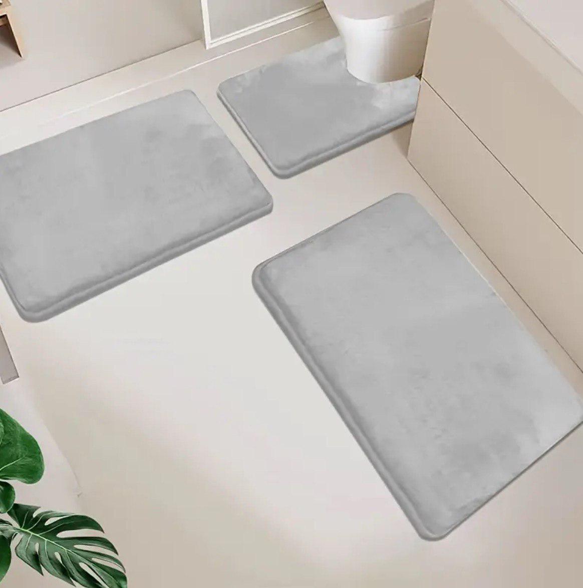 Набор ковриков в ванную и туалет Smooth Premium Memory Foam 3в1 80х50/60х40/60х50 см Серый (NKMaxSmooth0002) - фото 7 Набор ковриков в ванную и туалет Smooth Premium Memory Foam 3в1 80х50/60х40/60х50 см Серый (NKMaxSmooth0002) - фото 7