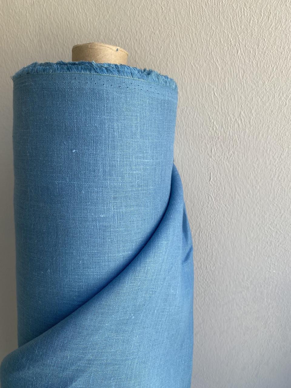 Ткань костюмная LINEN PLUS 100% лен 150 см 1586 Голубой - фото 4 Ткань костюмная LINEN PLUS 100% лен 150 см 1586 Голубой - фото 4