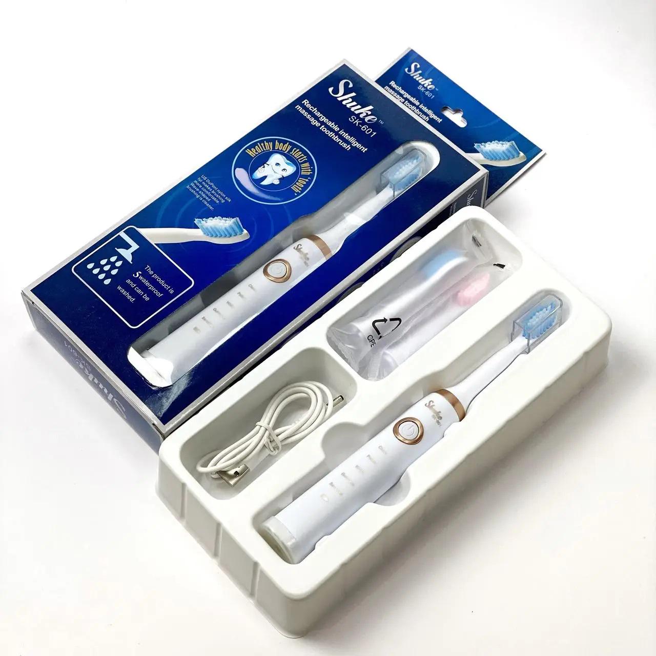 Щітка зубна електрична Shuke SK601 ультразвукова акумуляторна Білий - фото 6