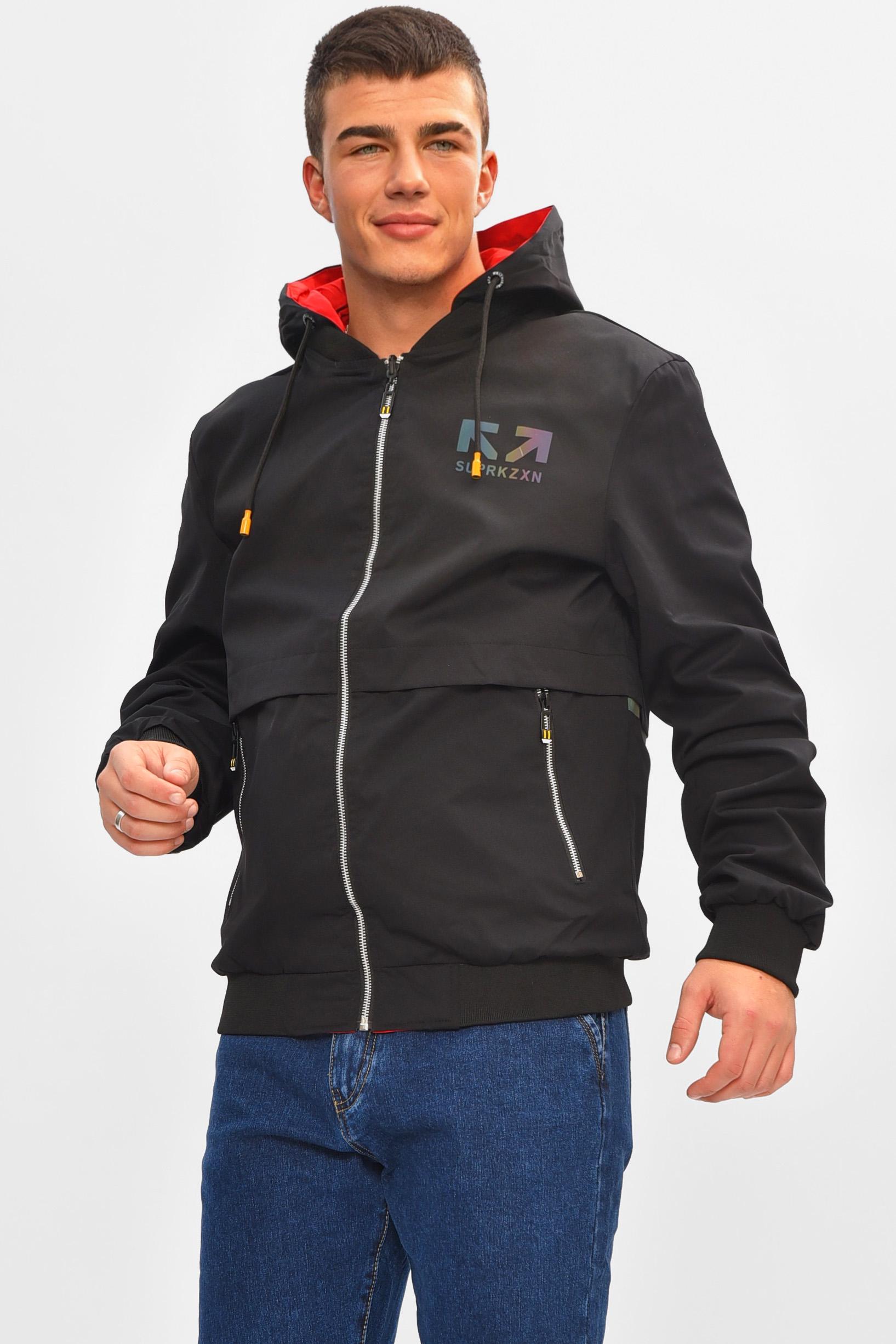 Куртка мужская демисезонная двухсторонняя 4XL Черный (207050) - фото 3 Куртка мужская демисезонная двухсторонняя 4XL Черный (207050) - фото 3