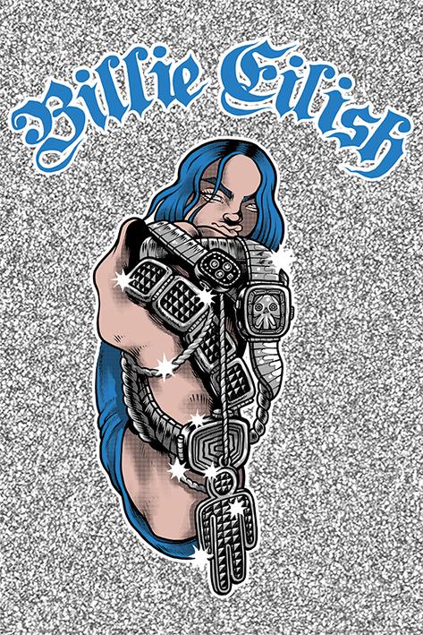 Постер плакат Билли Айлиш/Billie Eilish Bling 61x91,5 см