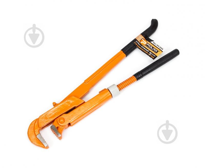 Ключ трубний 90 градусів 3/4" гумова рукоятка Polax (44-006) Ключ трубний 90 градусів 3/4" гумова рукоятка Polax (44-006)