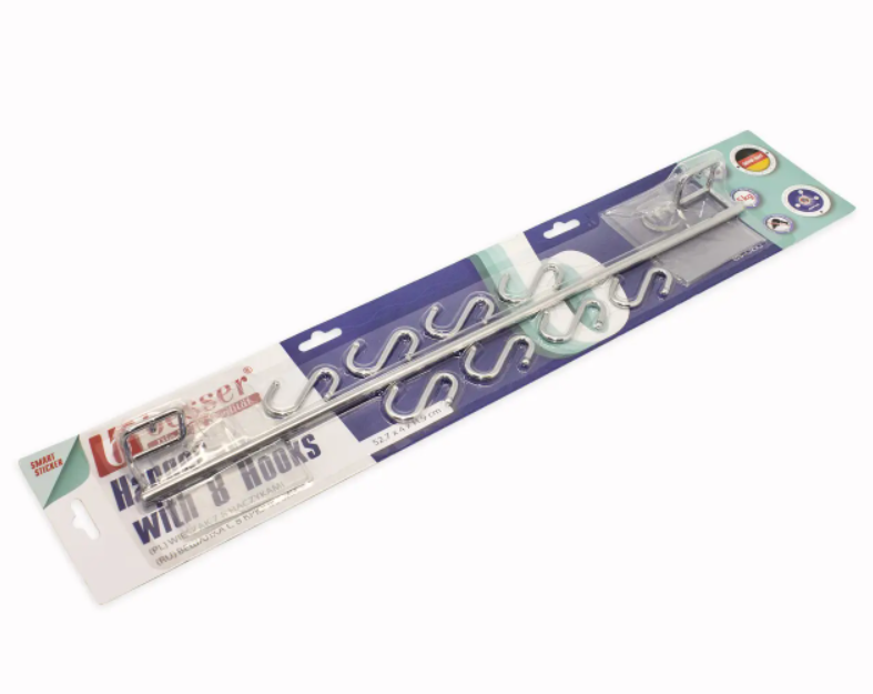 Планка для ванної кімнати Smart Sticker Besser KM-0160 з 8 гачками 50х4х7, 5 см (NA001530) Планка для ванної кімнати Smart Sticker Besser KM-0160 з 8 гачками 50х4х7, 5 см (NA001530)