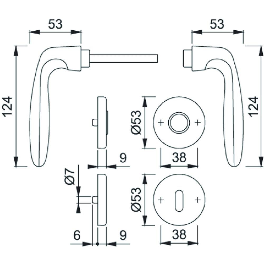 Комплект ручек Hoppe VERONA WC 1510/42KV/42KVS SST F1 8 8 SK/OL 37-42 - фото 2