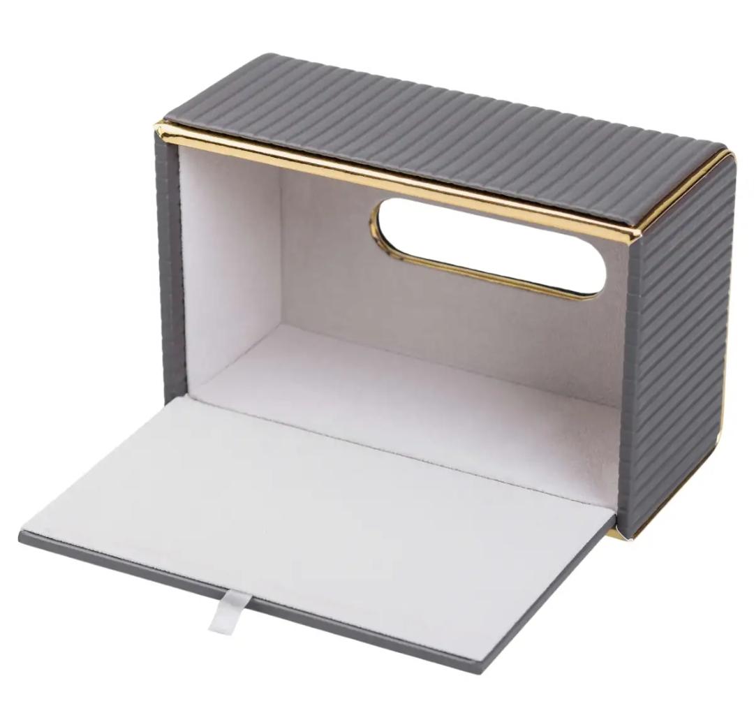 Салфетница Yiwu из экокожи 20х13х9 см Серый (HP-3-203G) - фото 2