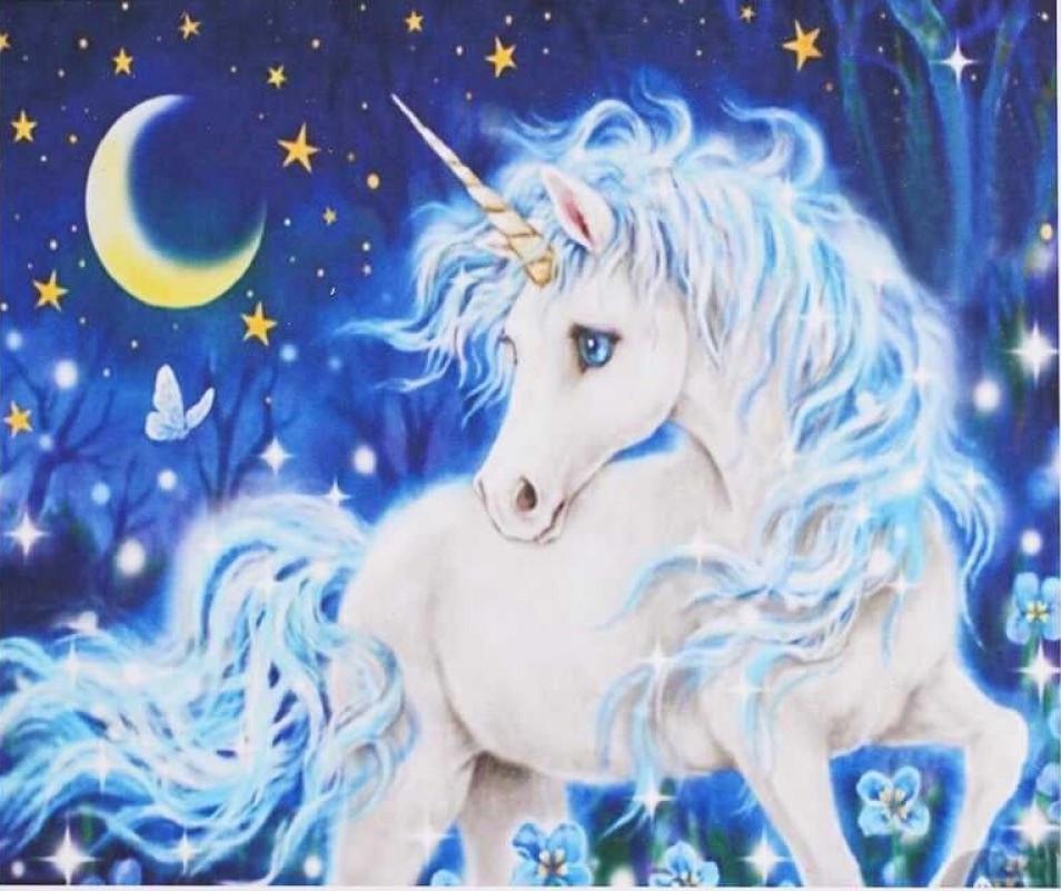 Алмазна мозаїка Казковий єдиноріг на полотні з підрамником 30х40 см (GB80756)