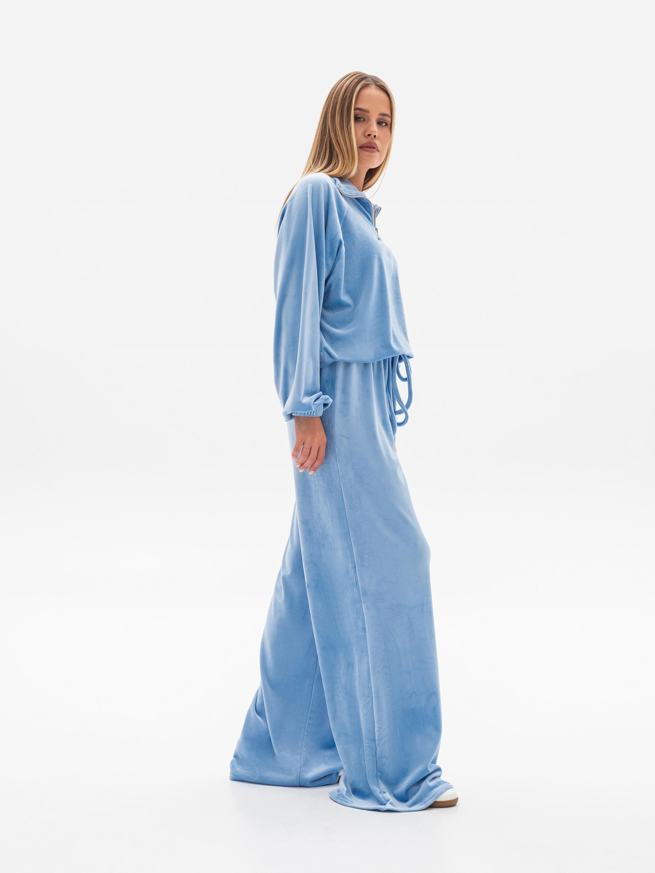 Женский велюровый костюм L/XL Синий (1017) - фото 4 Женский велюровый костюм L/XL Синий (1017) - фото 4