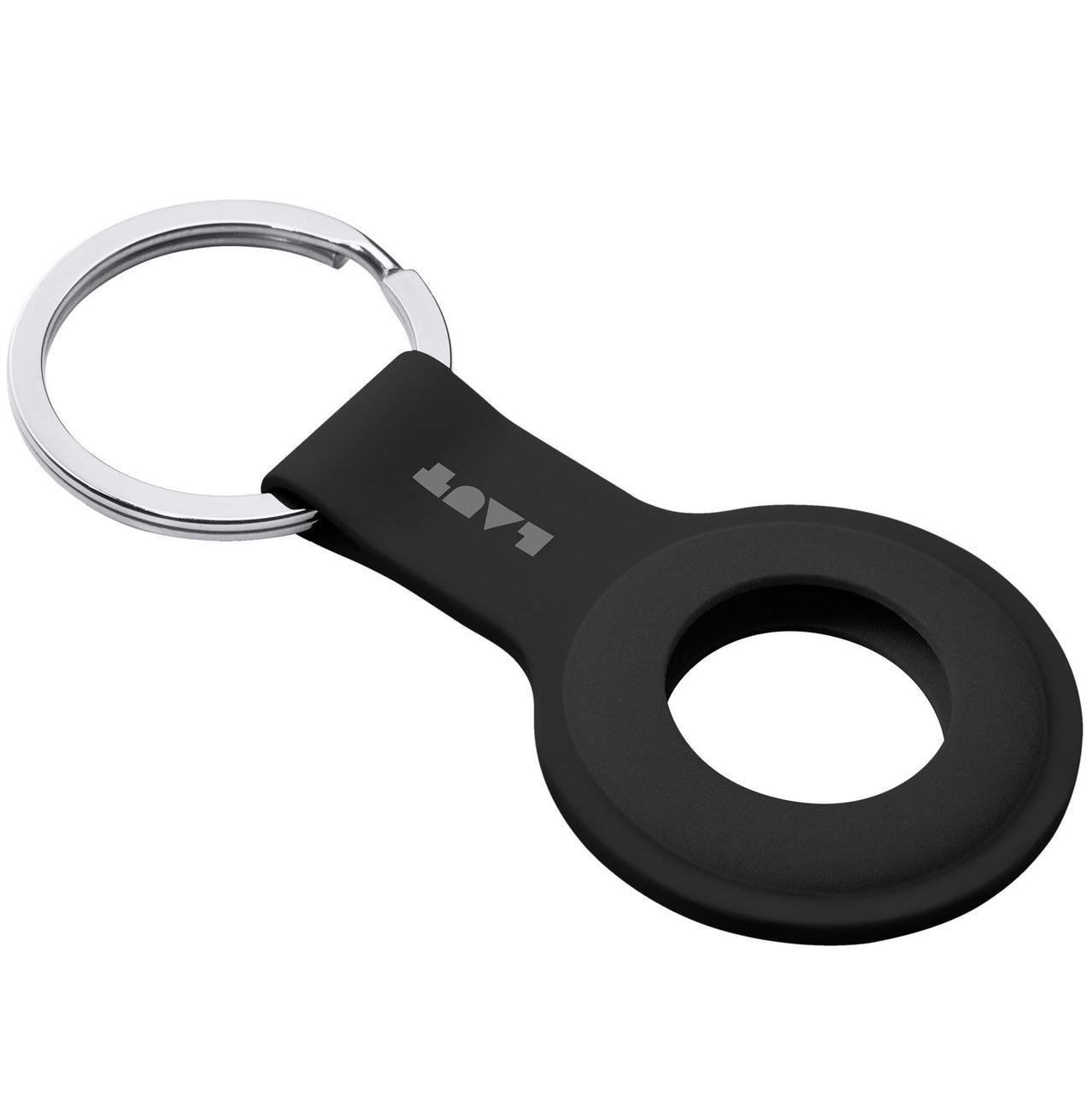 Силиконовый чехол брелок LAUT HUEX TAG for AirTag, Black (L_AT_HT_BK) - фото 1