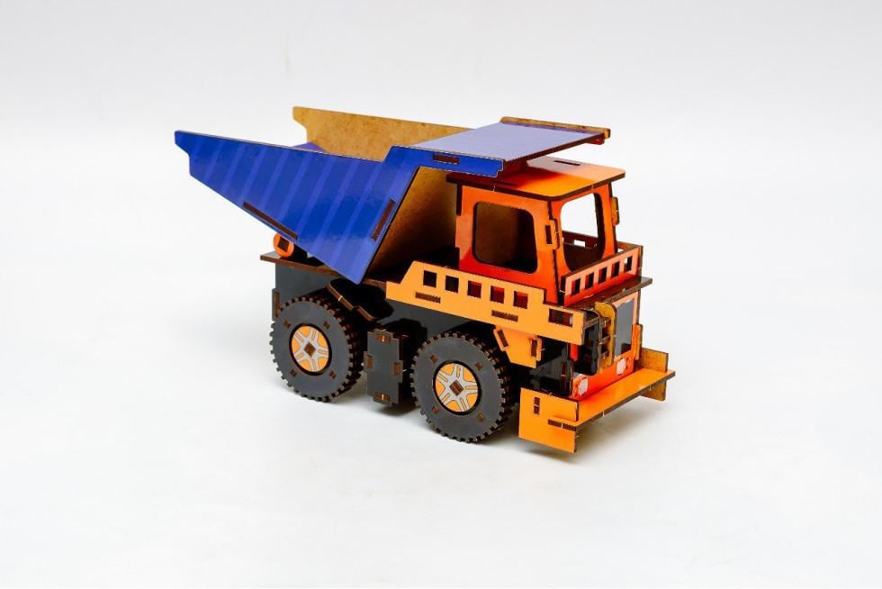 Конструктор з дерева механічний PuzzleOK 3D Самоскид 96 деталей - фото 3 Конструктор з дерева механічний PuzzleOK 3D Самоскид 96 деталей - фото 3