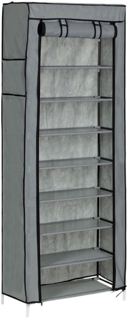 Шкаф тканевый с полками для одежды и обуви 58x30x158 см. Серый (32901099)