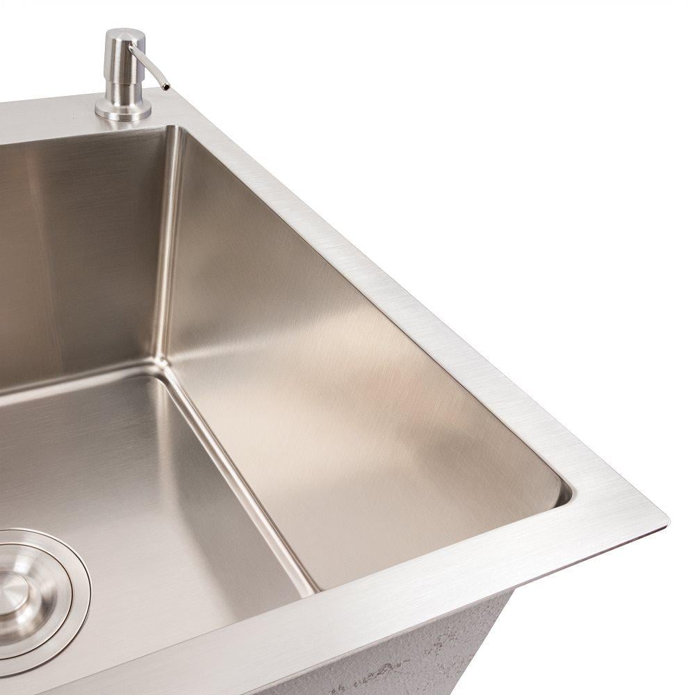 Кухонний комплект Valeso Handmade мийка нержавійка 65x50 см змішувач FC-1 з висувною лійкою (000050618) - фото 4 Кухонний комплект Valeso Handmade мийка нержавійка 65x50 см змішувач FC-1 з висувною лійкою (000050618) - фото 4