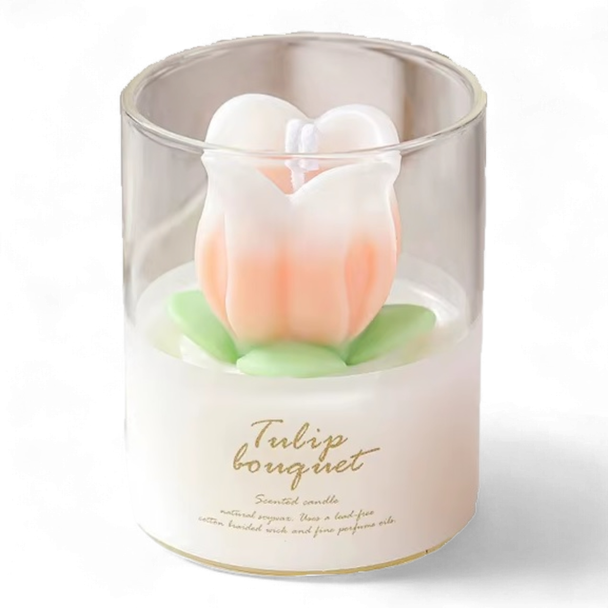 Свеча тюльпан в стакане Tulip JY X-576 Оранжевый (1012)