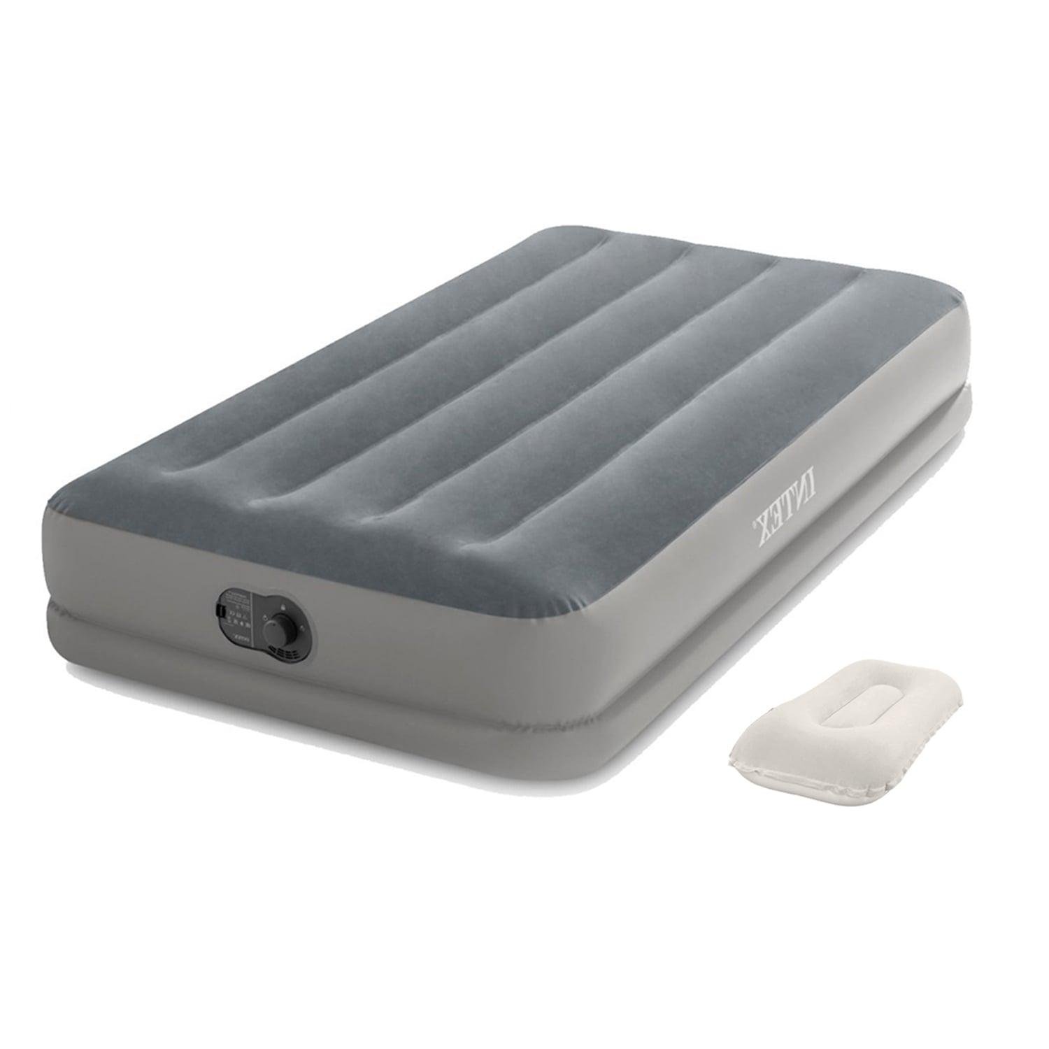 Надувне ліжко односпальне Intex 64112-2 вбудований електронасос від USB/подушка 99х191х30 см (175886)