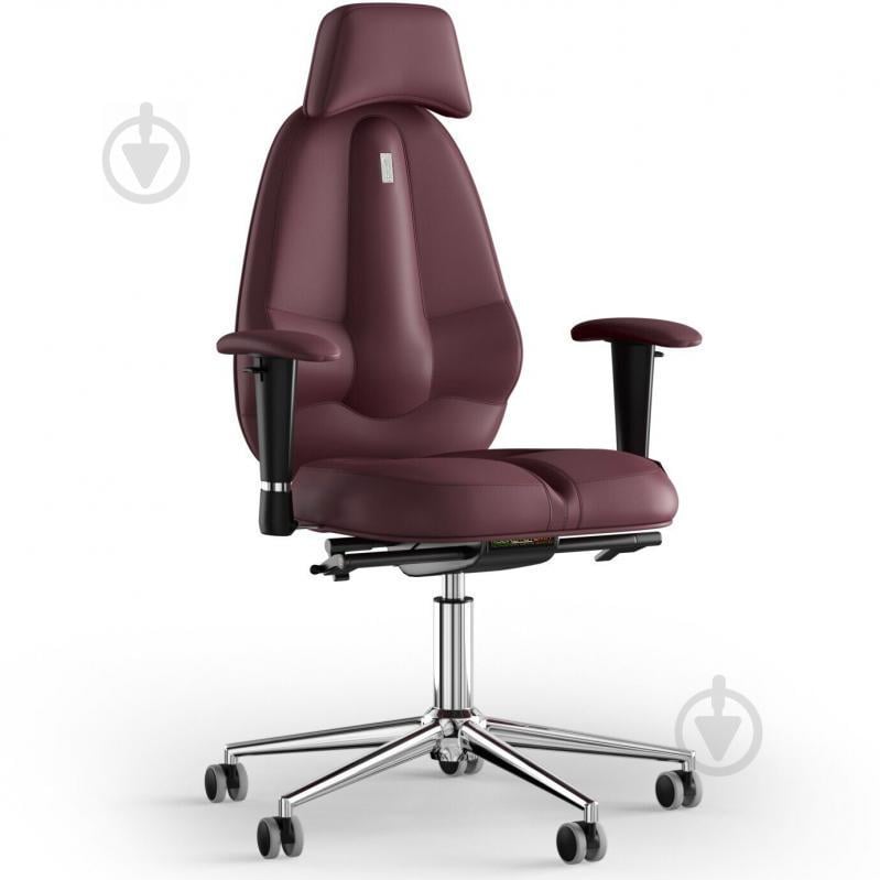 Кресло KULIK SYSTEM CLASSIC Экокожа с подголовником без строчки Бордовый (12-901-BS-MC-0208)