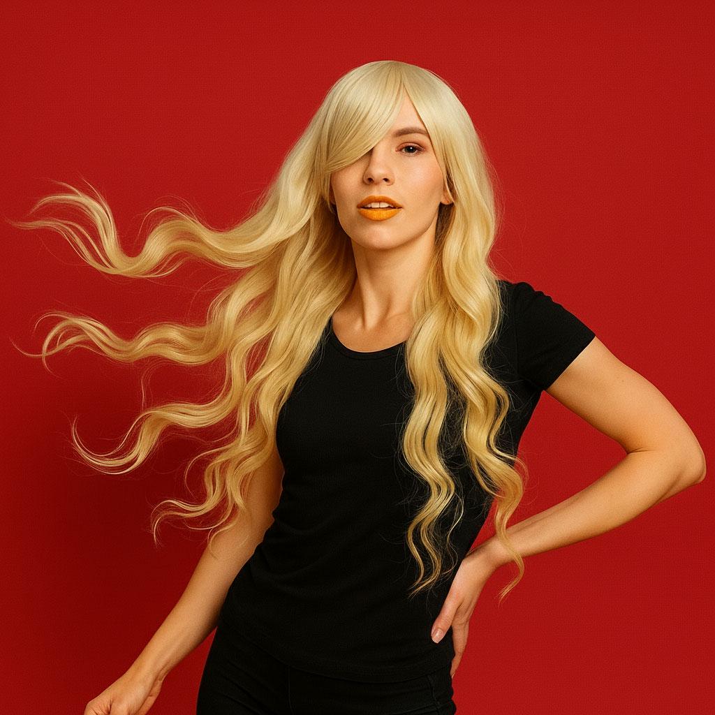 Перука хвиляста фентезі косплей канекалон термостійкий 80 см Блондин (K0710-1)