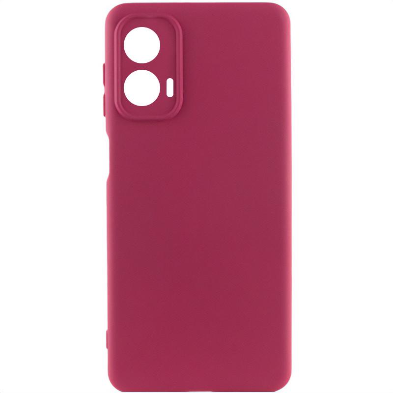 Противоударный чехол Silicone Cover Lakshmi Full Camera (A) для Motorola Moto G24 Бордовый / Marsala