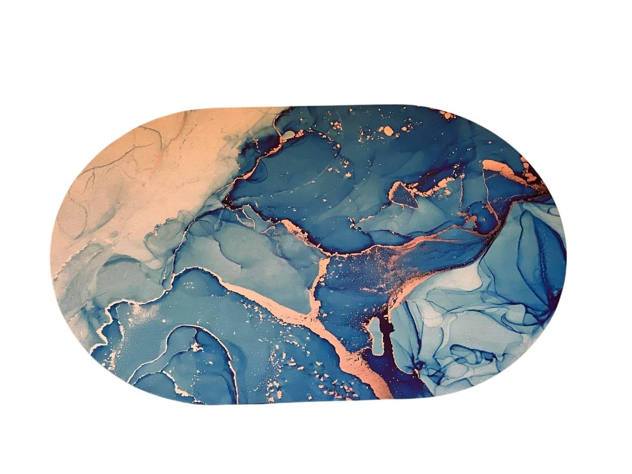 Килимок для ванної та душової кімнати абсорбуючий легко миється 57х37 см Синій