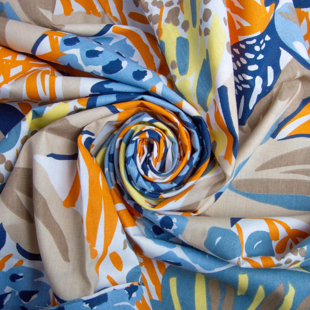 Тканина бязь ранфорс для постільної білизни 7695-02 Ластівка з квітами 130 гр/м2 240 см (25820)