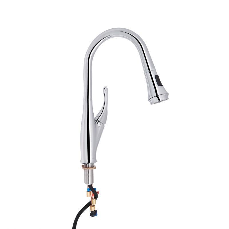 Мойка для кухни DK6845L Qtap/смеситель Swan 9168103UN для кухни с выдвижным изливом QT и губка для стали - фото 8