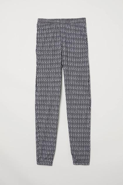 Брюки H&M у зігзаг XS Чорно-білий (637499П)