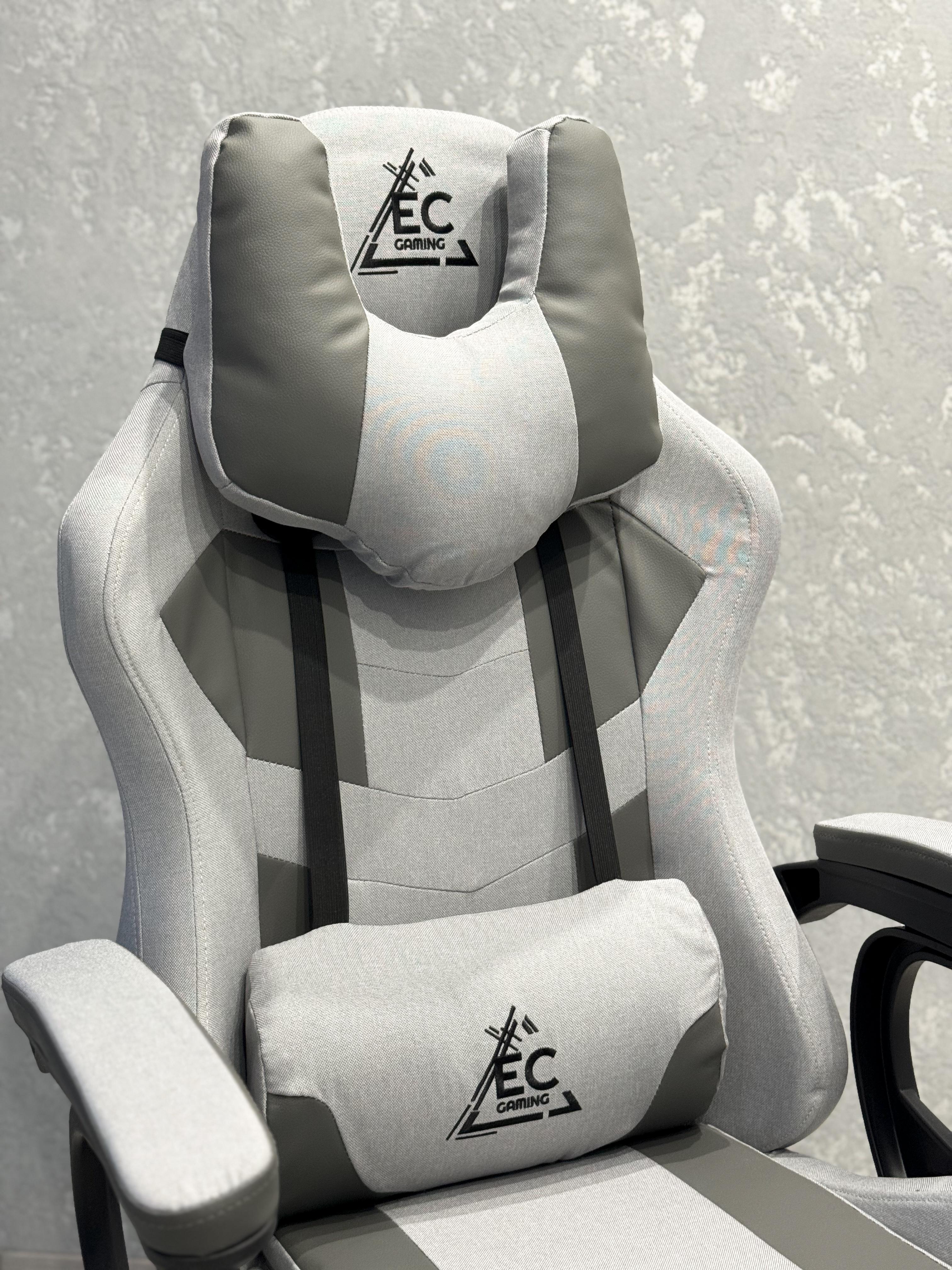 Кресло компьютерное EC GAMING из экокожи Серый - фото 7