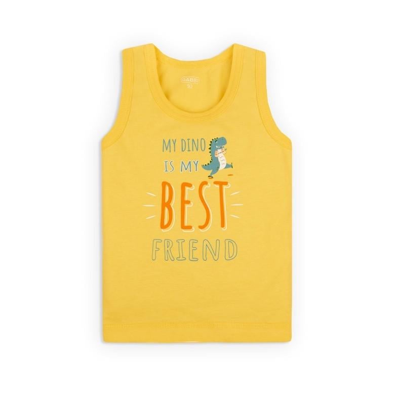Майка детская хлопковая для мальчика Gabbi МК-20-13 Технозавр 74 см Желтый (12199)