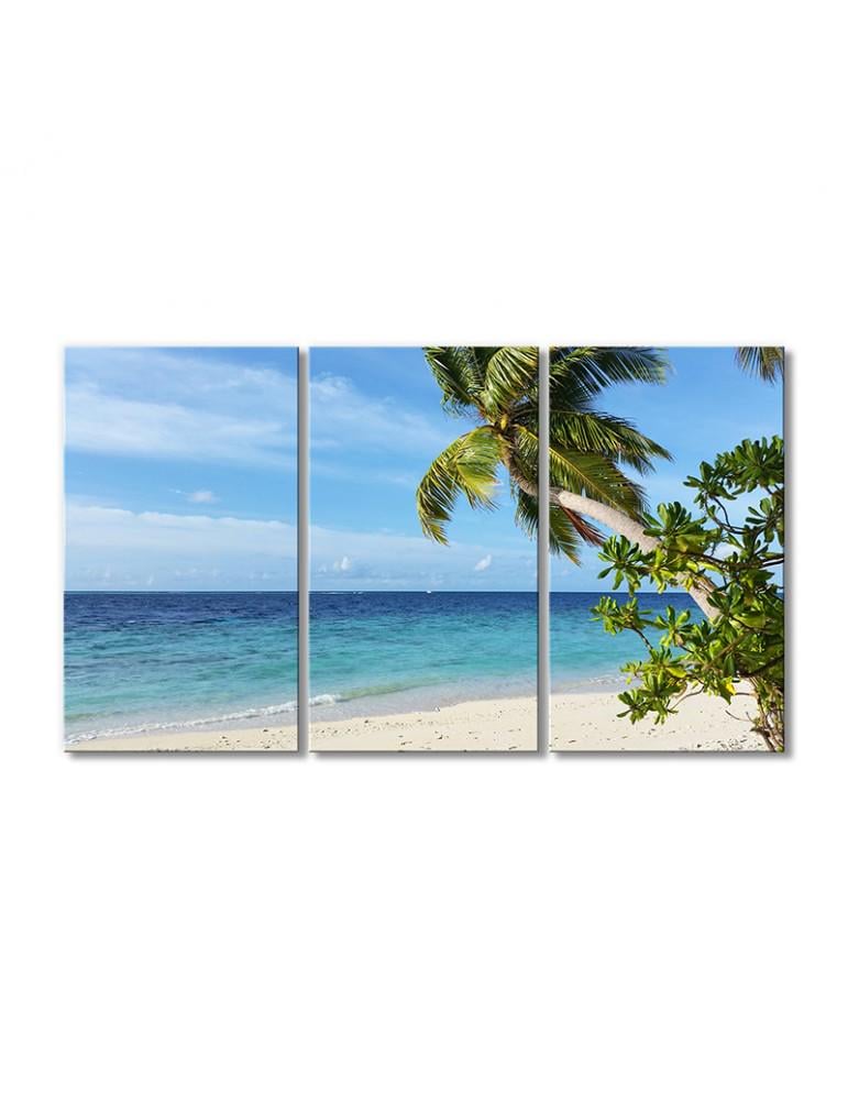 Картина модульная Пальмы океан 3 модуля 90x135 см (111512More006)