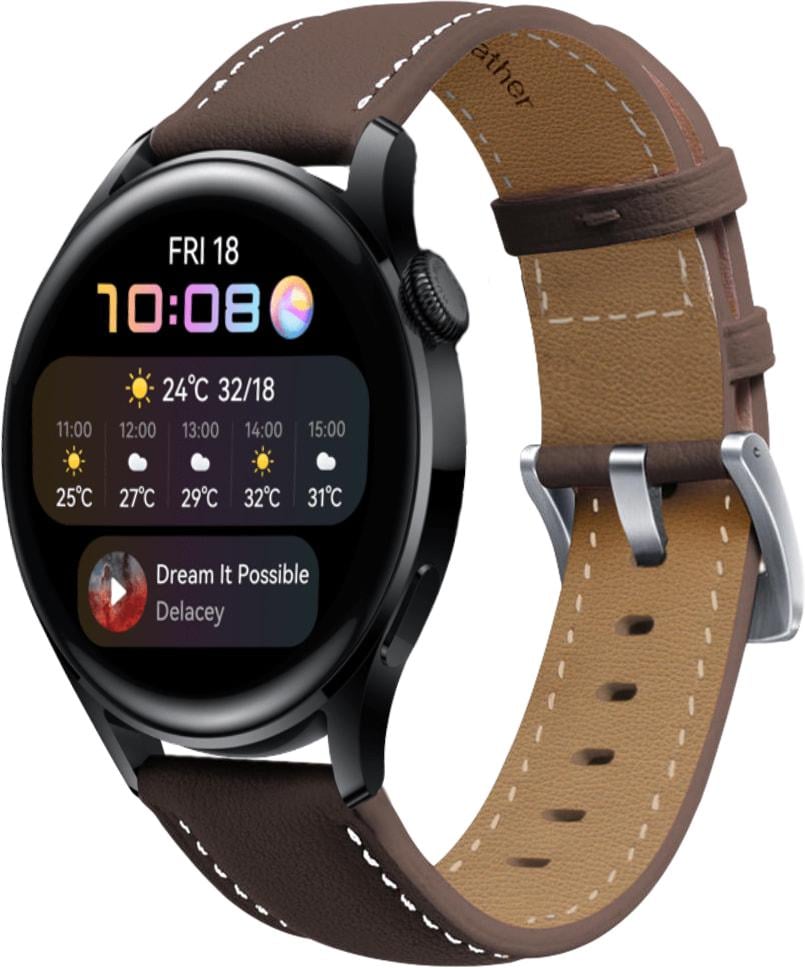 Ремешок кожаный Folsa для Huawei Watch 3 Dark Brown (31549-05)
