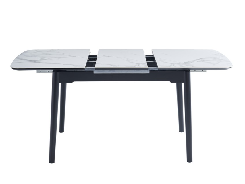 Обідній стіл розсувний Ветро 1100-1400x750x760 мм Білий мармур/Чорний (TМ-87) - фото 4