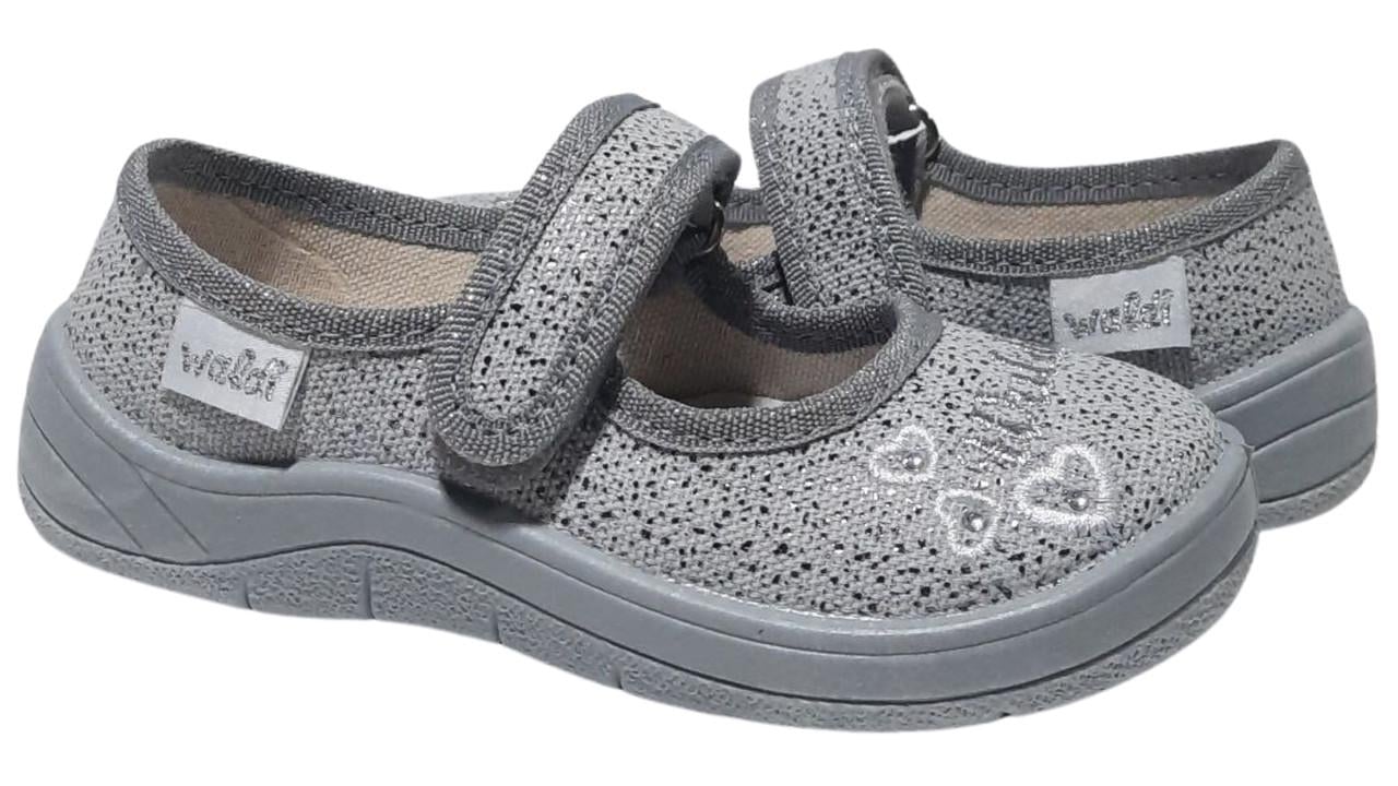 Тапочки для дівчаток Waldi 2786033/24 на липучках р. 24 Сірий